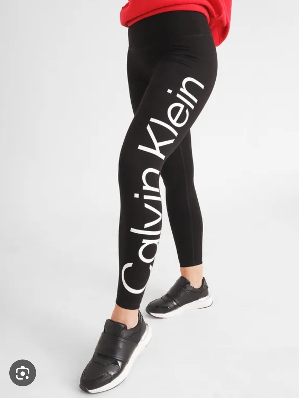 Calvin Klein Black Performance Logo Stretch Leggings In Great Condition